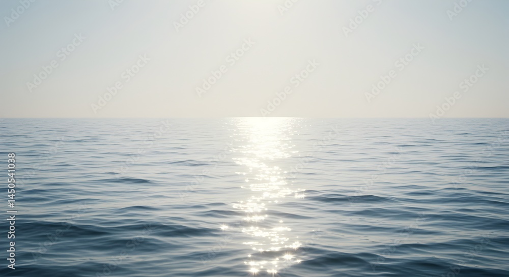 Obraz premium Serene Seascape Sunlit Waters and Expansive Horizon at Dawn or Dusk