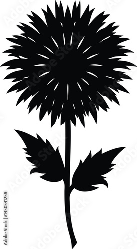 blanketflower silhouette vector on white 