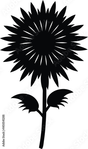 blanketflower silhouette vector on white 