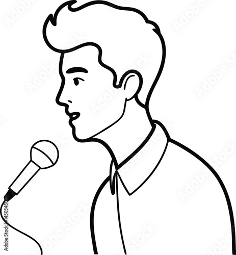 speaker in continuous line art drawing held by hands ideal for promoting portable sound devices music culture and personal audio expression in minimalist style