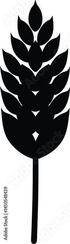 buckwheat grain silhouette vector on white 