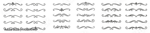 Set of elegant line style web icons for decorative elements and user interface enhancements in digital design projects