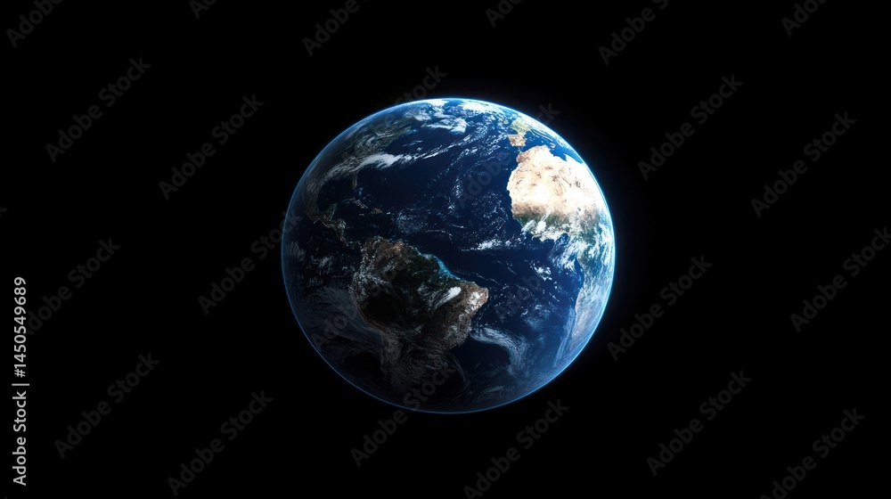 Earth from space realistic globe black background Earth from space realistic globe black background