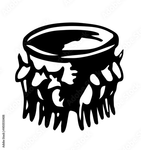 Vector drawing. Bronze sea with oxen from the Jerusalem temple