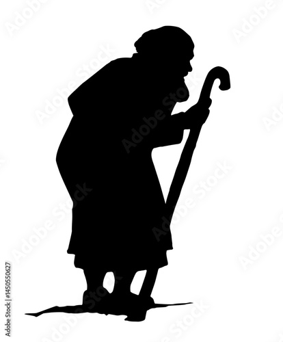Vector drawing. Jewish man walk