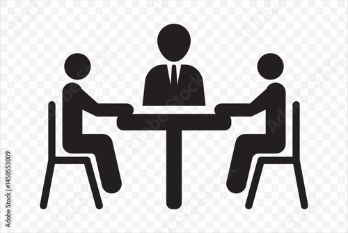 Discuss, meeting icon / vector graphics on Transparent Background. EPS 10.