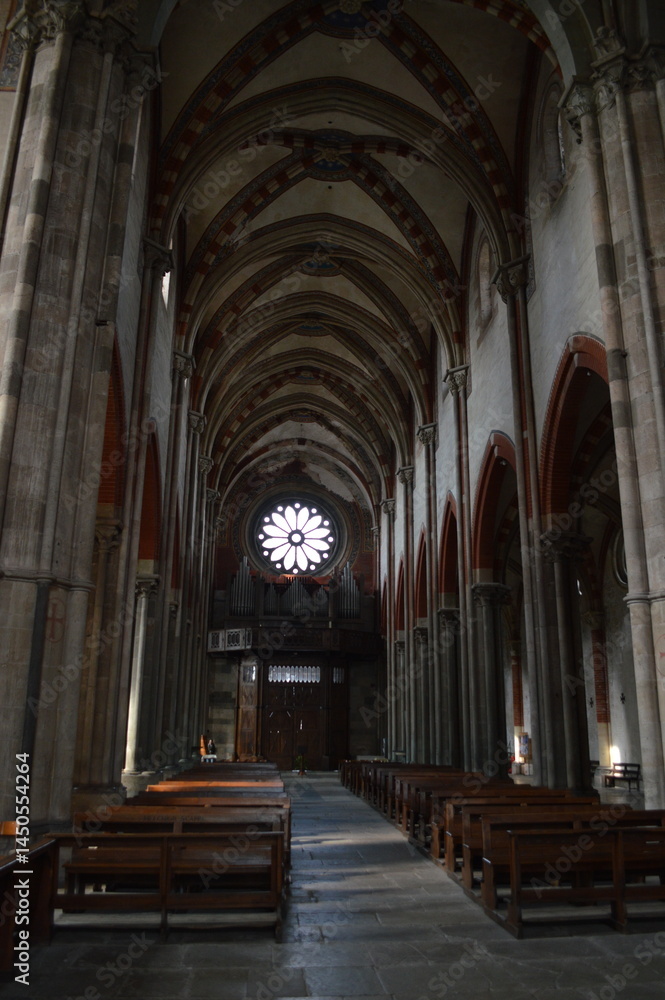 Obraz premium Vercelli,Piemonte,Italia, Abbazia di Sant'Andrea,la navata centrale