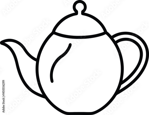Minimalist teapot artwork designed in a clean continuous line art style ideal for elegant tea illustrations modern kitchen prints and beverage themed decorative artwork