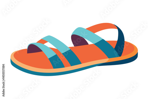 Colorful Cartoon Sandal for Summer Fun and Vacation Relaxation Illustrated