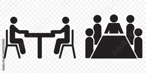 Discuss, meeting icon / vector graphics on Transparent Background. EPS 10.
