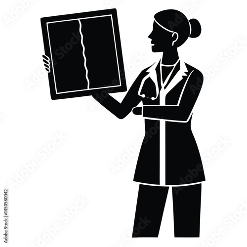 Female Doctor Examining X-Ray Healthcare and Medical Diagnosis