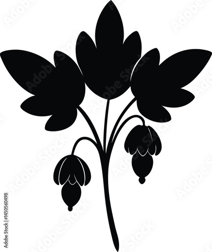 dutchman s breeches flower silhouette vector 