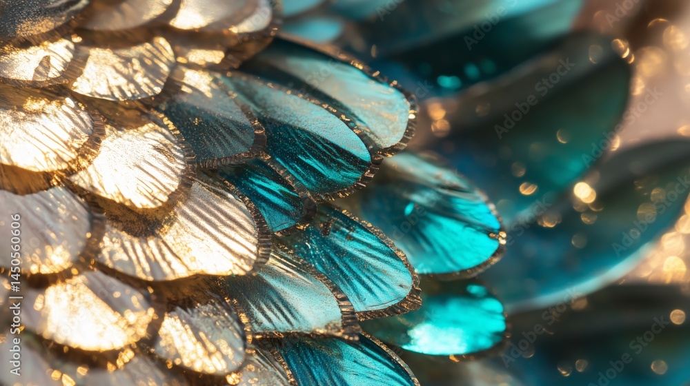 This image showcases a close-up view of vibrant scales