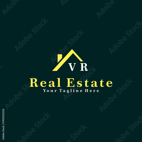 VR Initials Real Estate Logo Vector Art  Icons  and Graphics