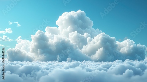 Soft White Clouds Above a Serene Blue Sky Over the Horizon