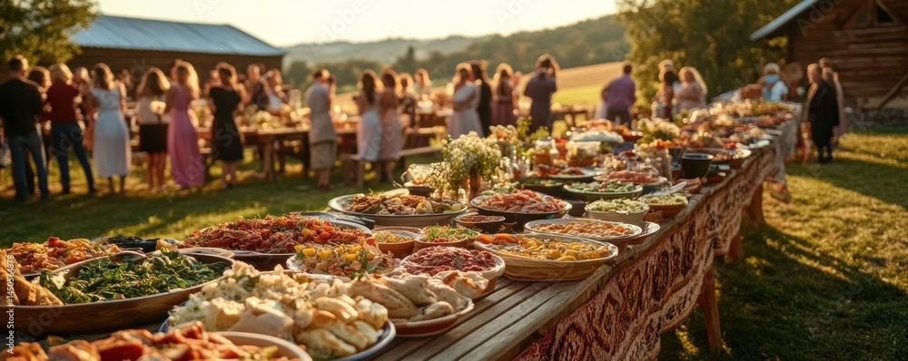 Rustic Outdoor Feast: A Bountiful Summer Celebration Rustic Outdoor Feast: A Bountiful Summer Celebration