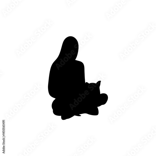 A woman playing with a dog vector.