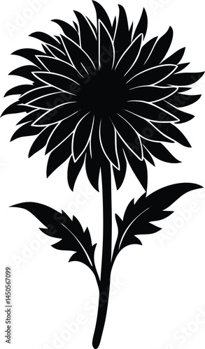 gaillardia flower silhouette vector on white 