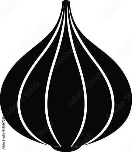 garlic bulb silhouette vector on white background .eps