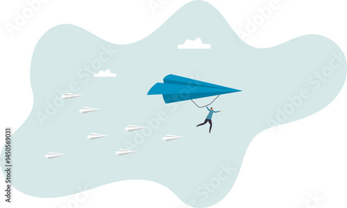 Innovative way to win business competition, think difference or choose our own winning direction, ambition and creativity .character for design.