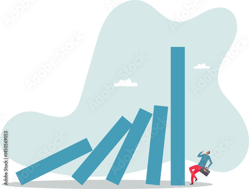 Risk management, uncertainty or unknown threat causing business failure, economic crisis, danger or problem,character for design.