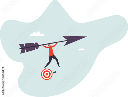 Result oriented business strategy or result driven, professionally set up and achieve business target.character for design.character for design.
