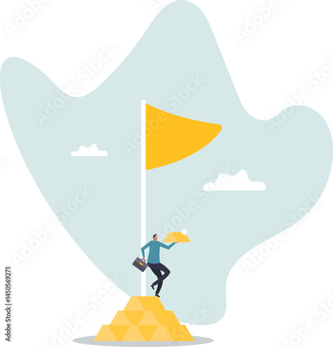 Gold investment, safe haven in financial crisis or wealth management and asset allocation.character for design.