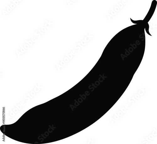 green bean pod silhouette vector on white 