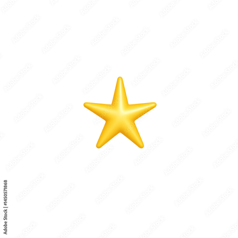 A group of 3D rendered yellow star sparkles emoji icons isolated on a white background