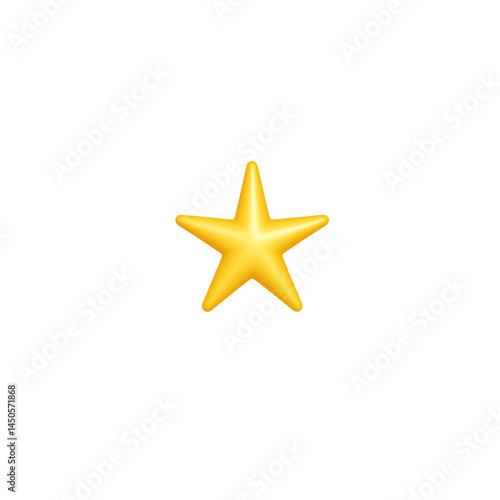 A group of 3D rendered yellow star sparkles emoji icons isolated on a white background