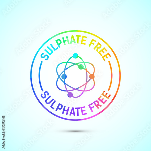 Sulfate free icon design illustration. No sulphate badge label in low poly style