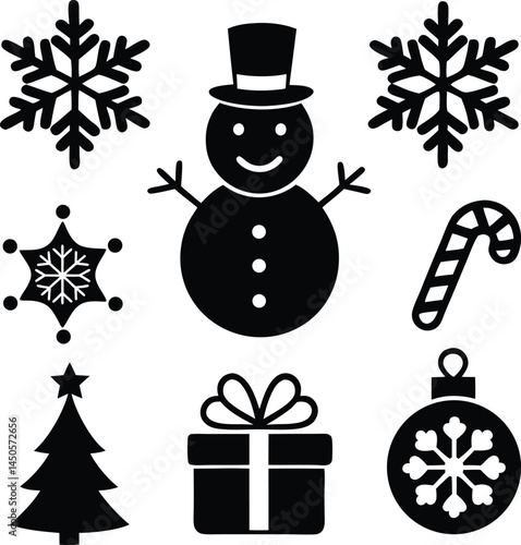 christmas icons set vector illustration