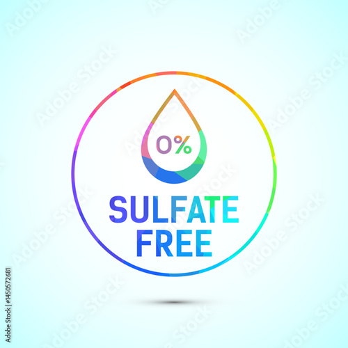 Sulfate free icon design illustration. No sulphate badge label in low poly style