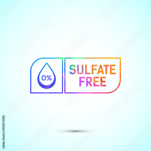 Sulfate free icon design illustration. No sulphate badge label in low poly style