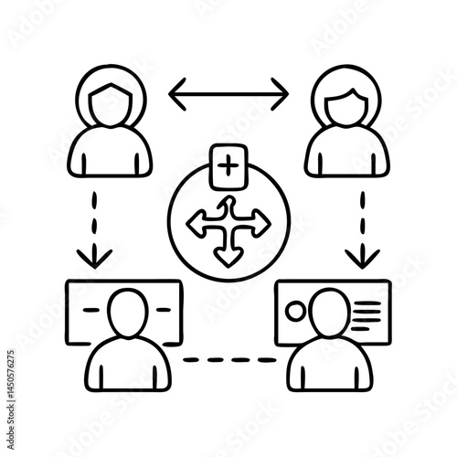 multiplayer icon, multiplayer line art - simple line art of multiplayer, perfect for multiplayer logos and icons