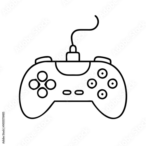 gamepad joystick icon, gamepad joystick line art - simple line art of gamepad joystick, perfect for gamepad joystick logos and icons