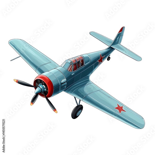 Retro vintage aircraft isolated on white background