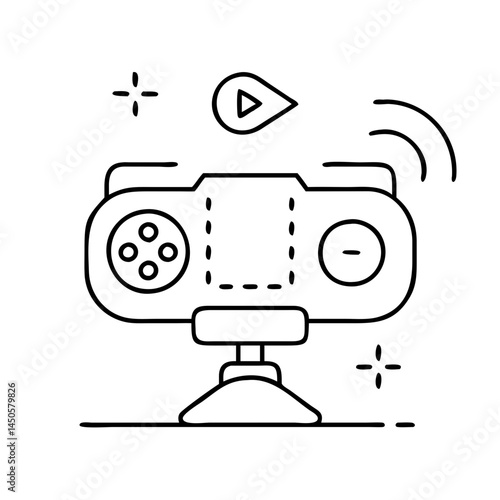 gaming livestream camera icon, gaming livestream camera line art - simple line art of gaming livestream camera, perfect for gaming livestream camera logos and icons