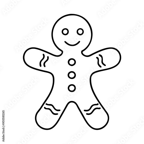 gingerbread man icon, gingerbread man line art - simple line art of gingerbread man, perfect for gingerbread man logos and icons