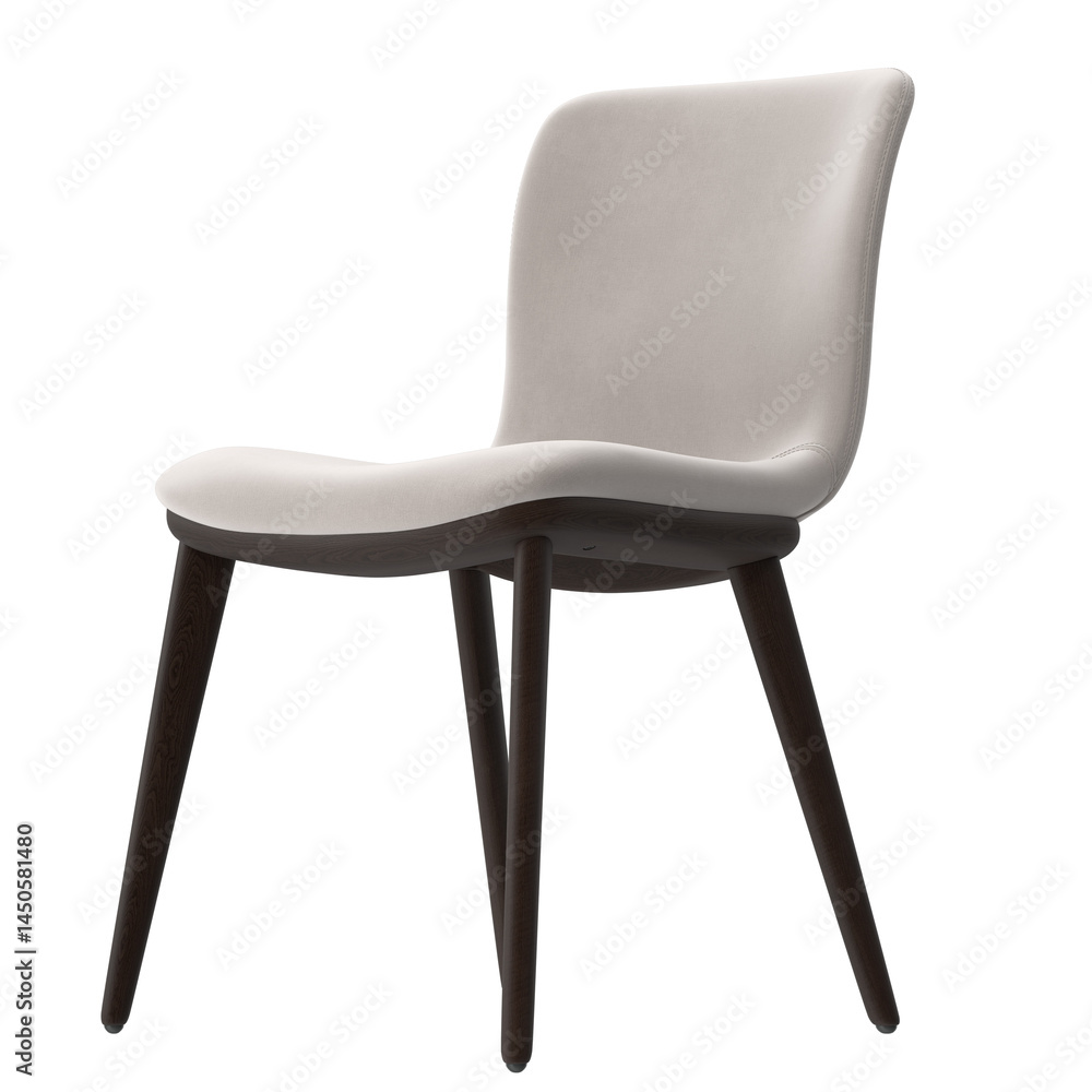Minimalist Dining Chair Angled View Isolated Minimalist Dining Chair Angled View Isolated