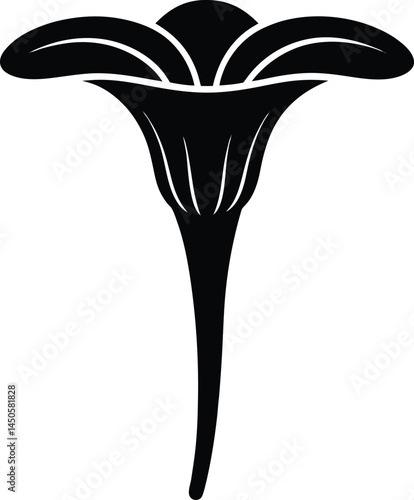 jack in the pulpit silhouette vector on white 