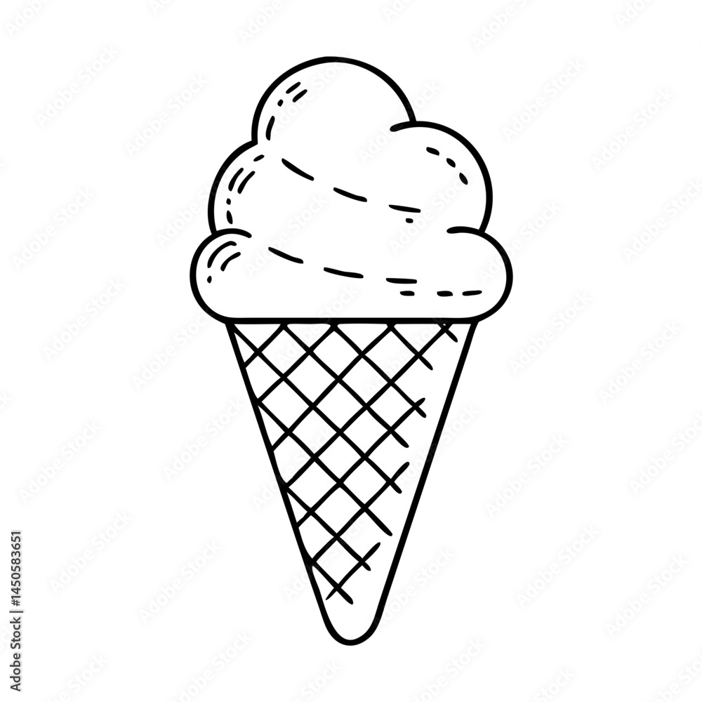 ice cream cone icon, ice cream cone line art - simple line art of ice cream cone, perfect for ice cream cone logos and icons ice cream cone icon, ice cream cone line art - simple line art of ice cream cone, perfect for ice cream cone logos and icons
