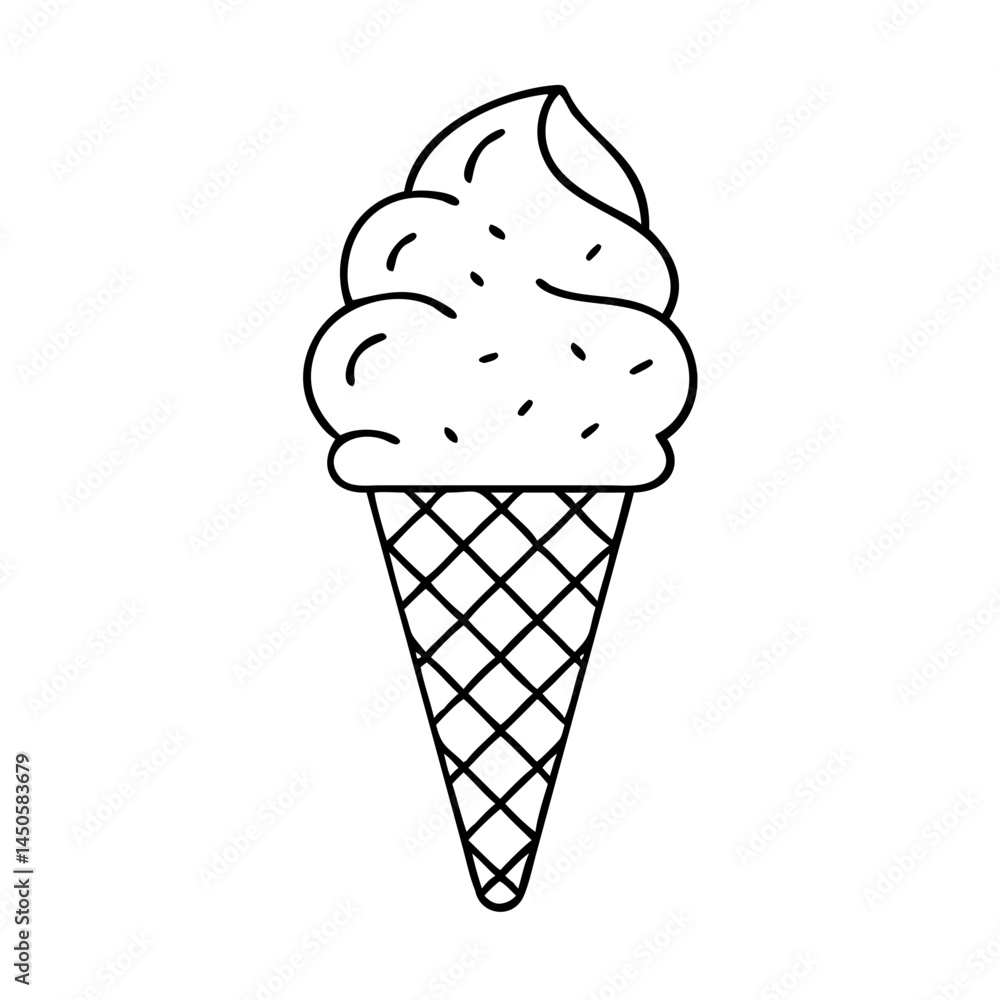 ice cream cone icon, ice cream cone line art - simple line art of ice cream cone, perfect for ice cream cone logos and icons ice cream cone icon, ice cream cone line art - simple line art of ice cream cone, perfect for ice cream cone logos and icons