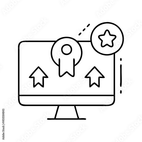 level up notification icon, level up notification line art - simple line art of level up notification, perfect for level up notification logos and icons