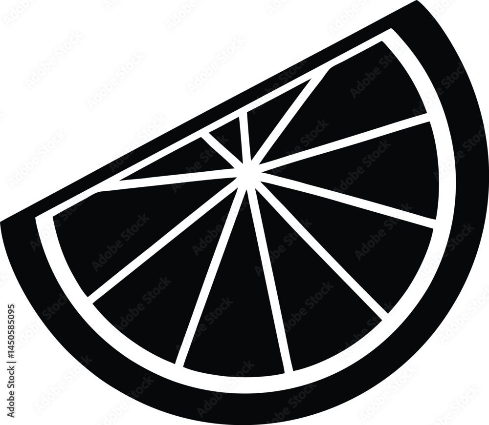 lime wedge silhouette vector icon on white lime wedge silhouette vector icon on white