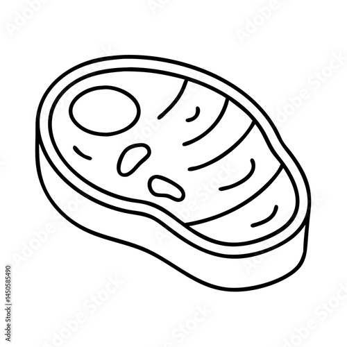 marinated steak icon, marinated steak line art - simple line art of marinated steak, perfect for marinated steak logos and icons
