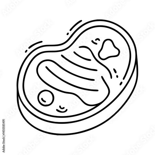 marinated steak icon, marinated steak line art - simple line art of marinated steak, perfect for marinated steak logos and icons