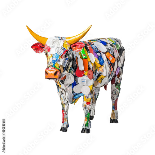Recycled Plastic Cow Sculpture A Statement on Environmental Sustainability