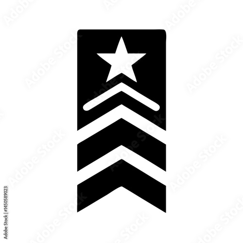 “Army Rank Insignia Icon – Military Badge, Officer Symbol, Minimal Line Vector, Editable Stroke”