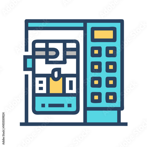 “Automated Vending Machine Icon – Self-Service, Retail Technology, Minimal Line Vector, Editable Stroke”